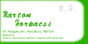 marton horpacsi business card