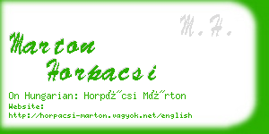 marton horpacsi business card